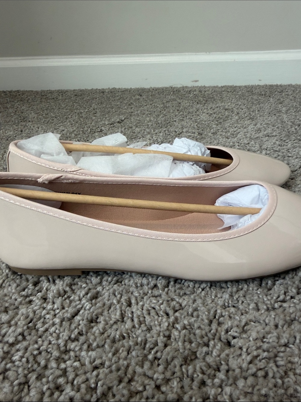 Glossy Nude Ballet Flats - Picture 4 of 5